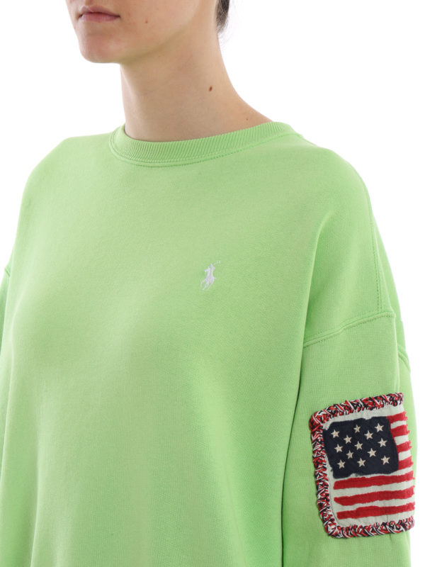 polo ralph lauren flag sleeve sweatshirt