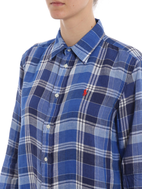 polo ralph lauren blue check shirt