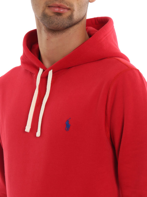 red fleece hoodie