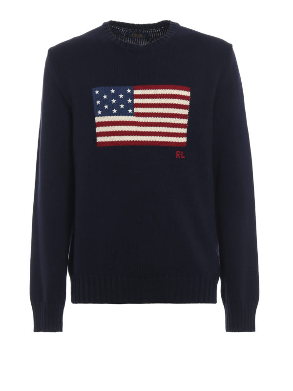 American flag intarsia crewneck 