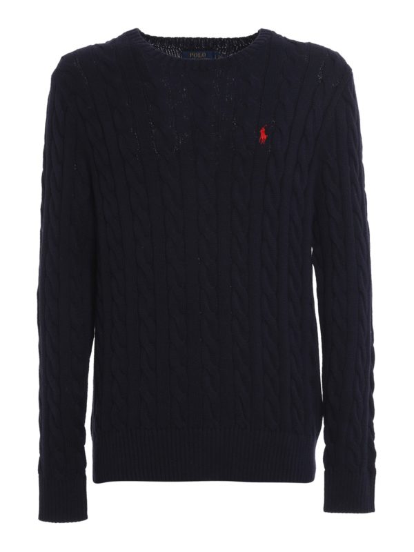 Polo Ralph Lauren - Cable knit cotton sweater - crew necks - 710775885001