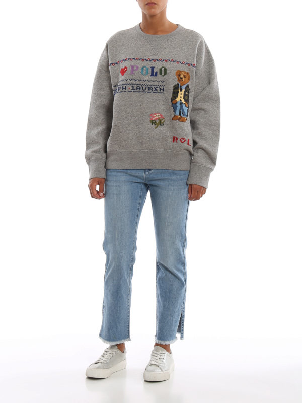 polo bear embroidered hoodie