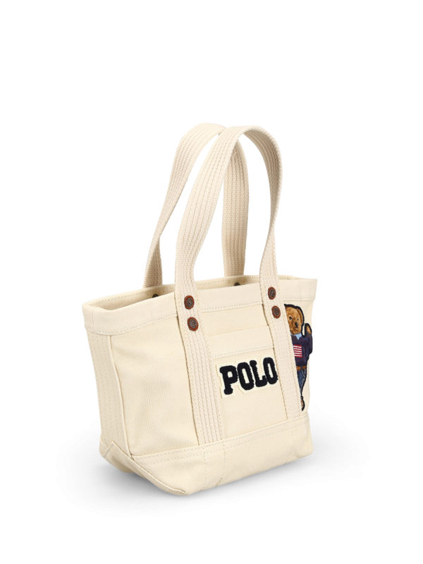 Totes bags Polo Ralph Lauren - Teddy Bear patch cream cotton mini tote ...
