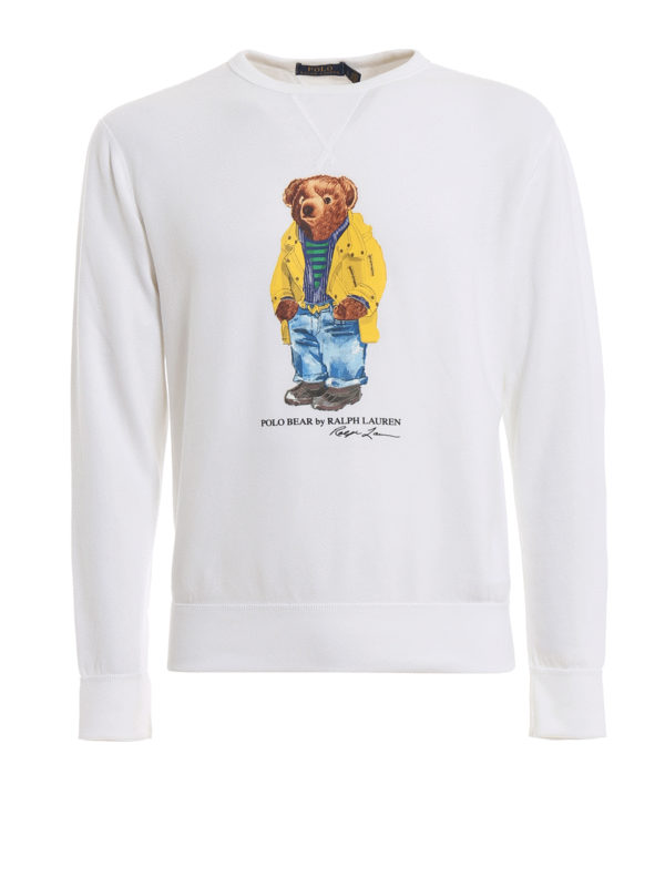 ralph lauren bear sweater white