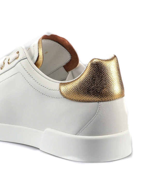 Trainers Dolce & Gabbana - Portofino white and gold sneakers -  CS1591AN2988B996