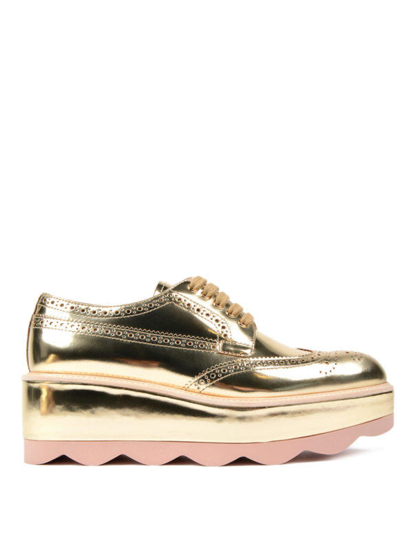 prada gold platform shoes