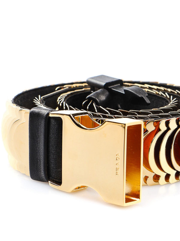 prada gold belt