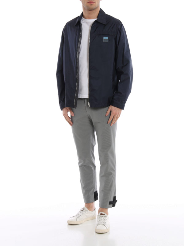 Dark blue lightweight nylon windbreaker 