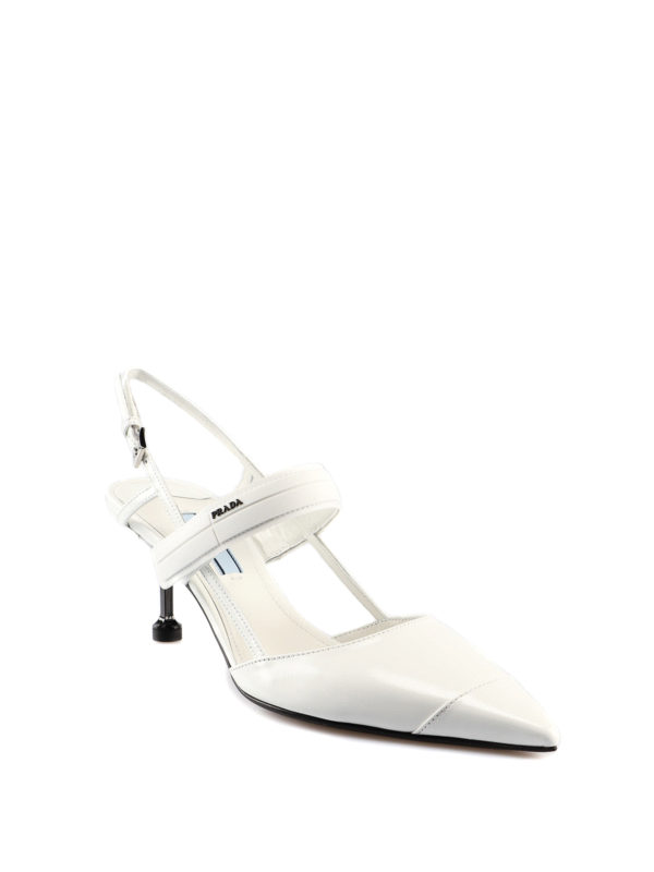 prada white slingbacks