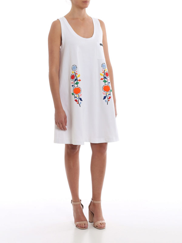 embroidered knee length dress