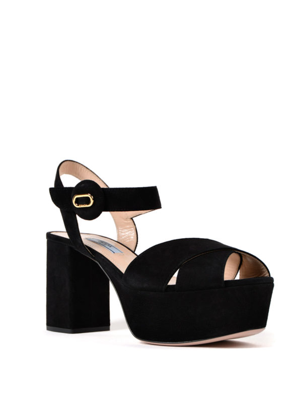 black suede flatform