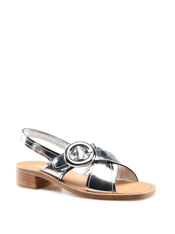 prada silver sandals