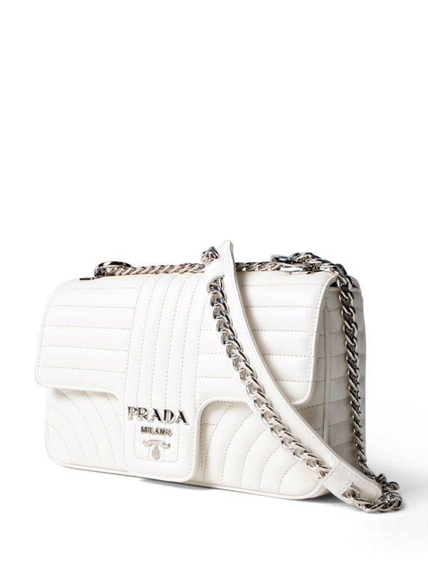 Shoulder bags Prada - Diagramme white shoulder bag - 1BD1082D91F0009VCOI