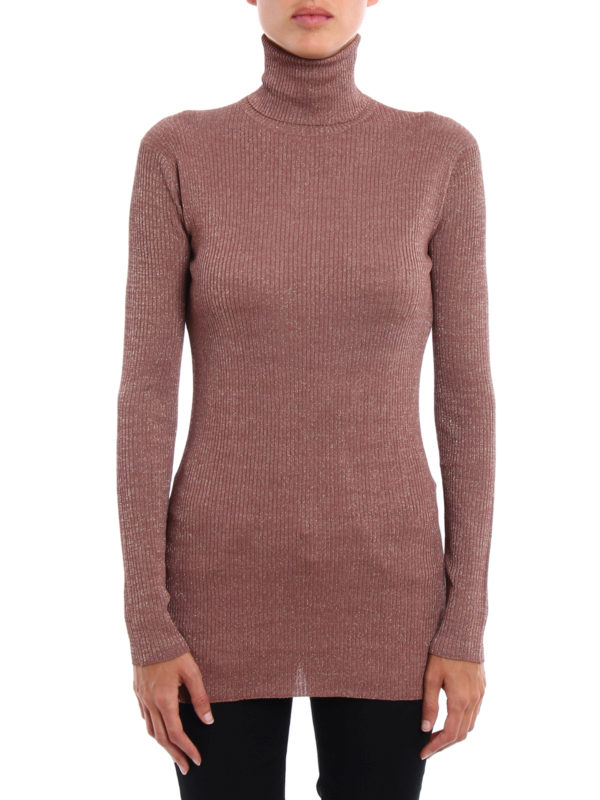 تی شرت Prada - Lurex ribbed turtleneck 