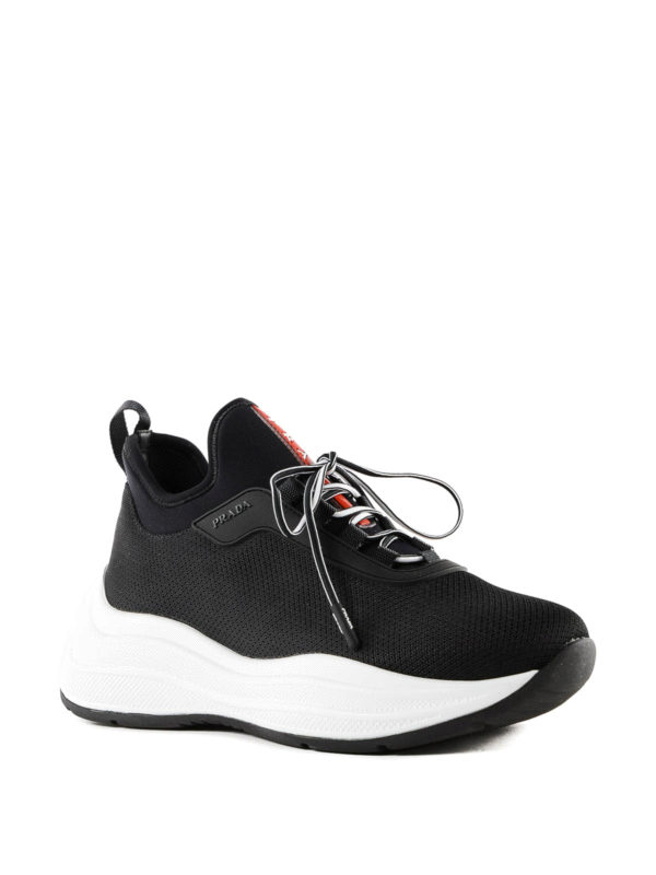 Trainers Prada - Black mesh sneakers with chunky sole - 3E64253KTP967