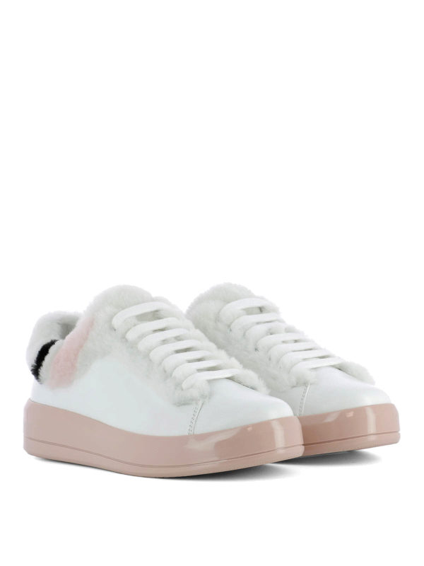 prada fur lined sneakers