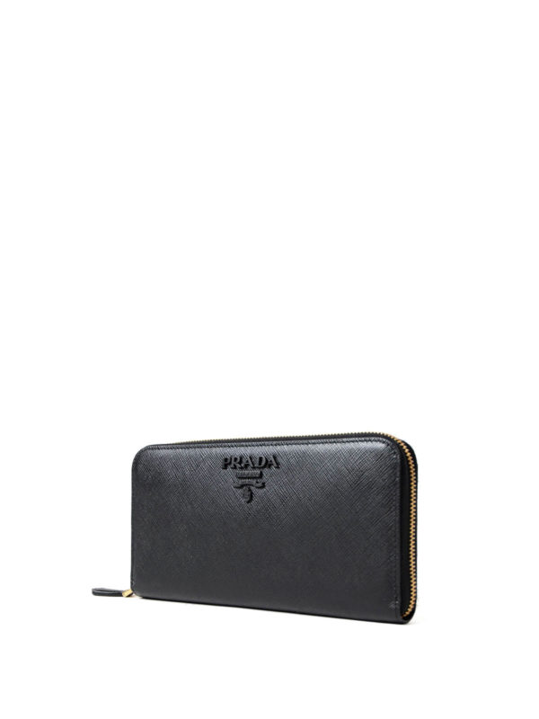 prada saffiano zip around wallet