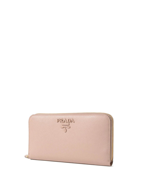 prada saffiano zip around wallet