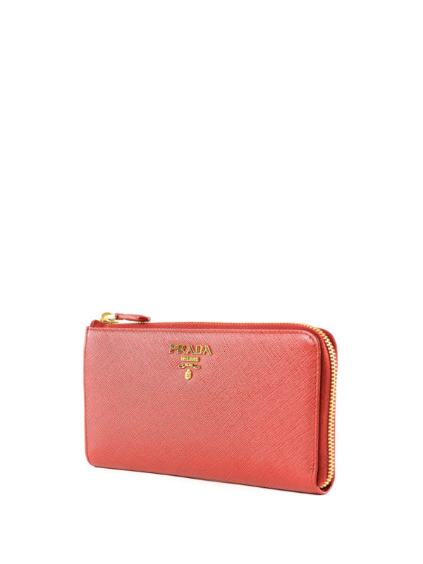 prada saffiano leather continental wallet