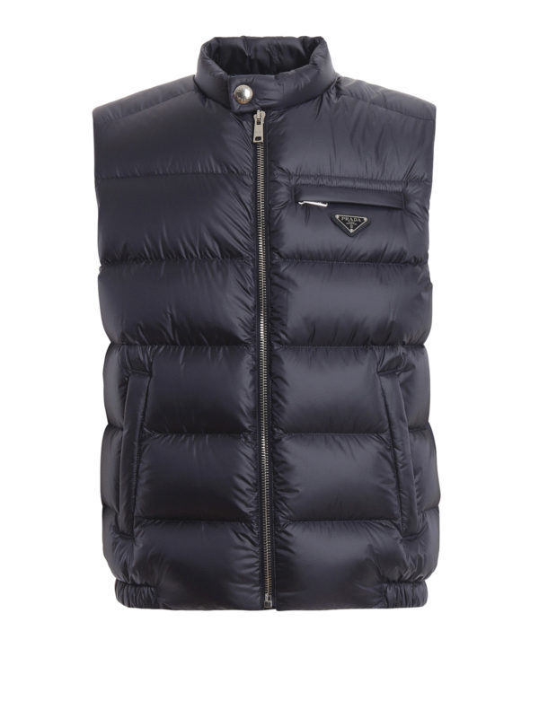 Padded jackets Prada - Navy Ripstop nylon padded vest - SGB1141C4G84D