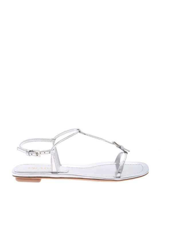 silver prada sandals