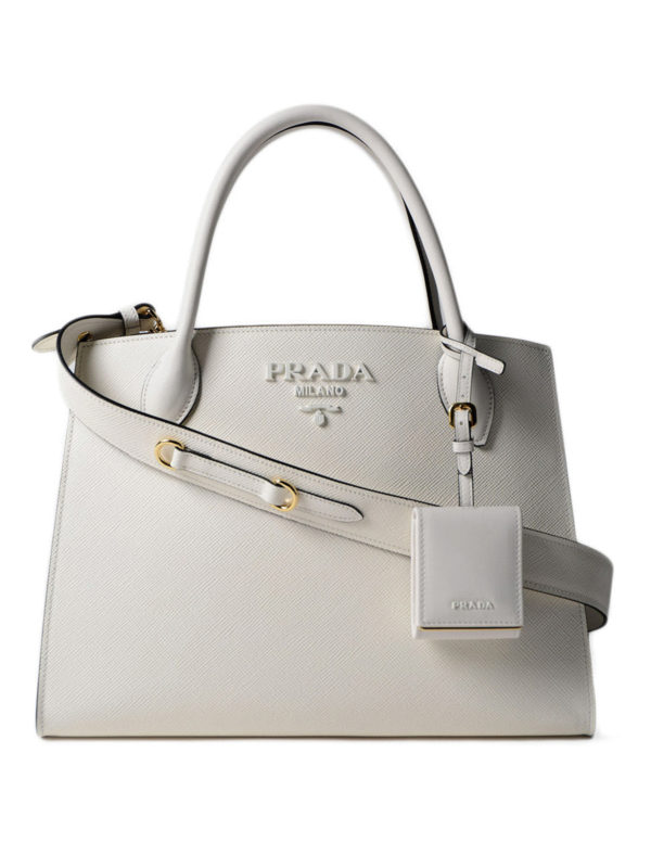 prada large monochrome tote