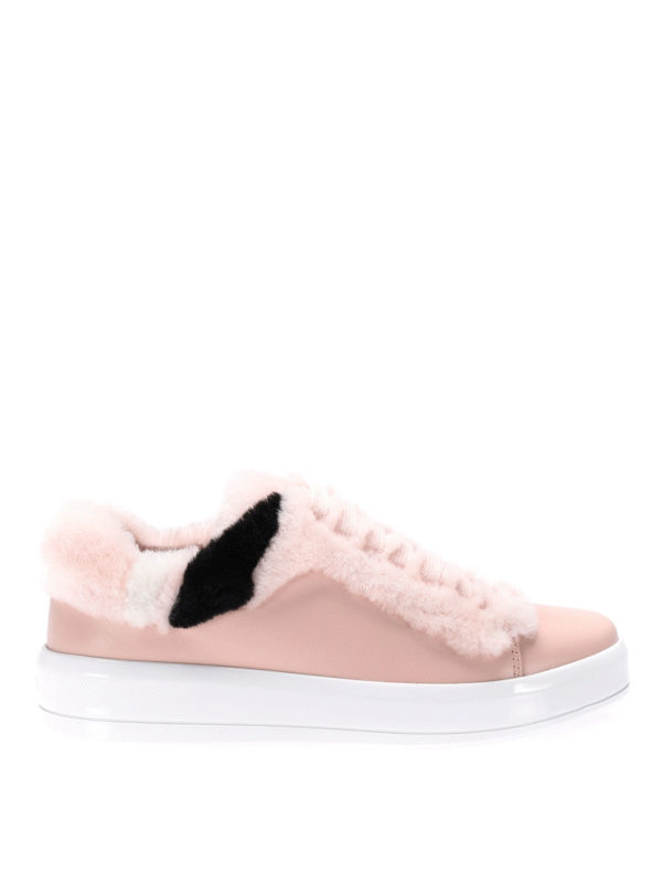 furry pink prada shoes