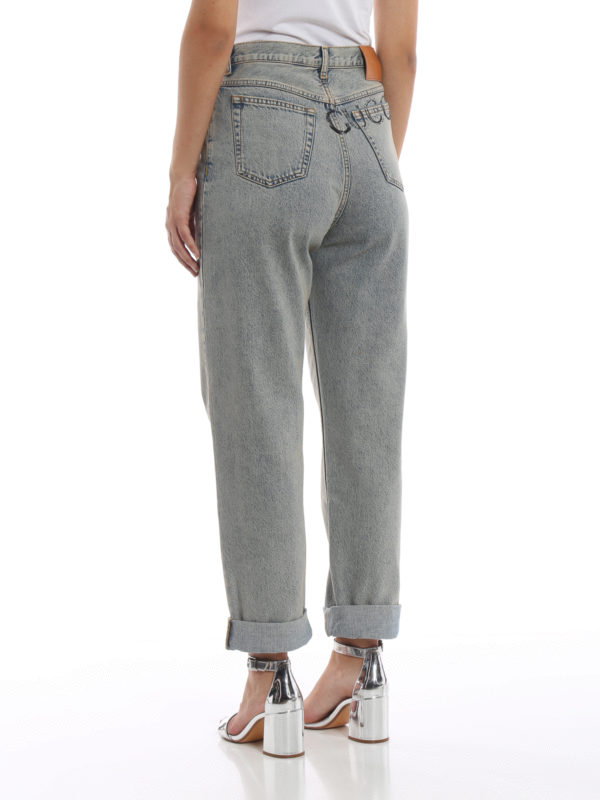 embroidered straight denim jeans 
