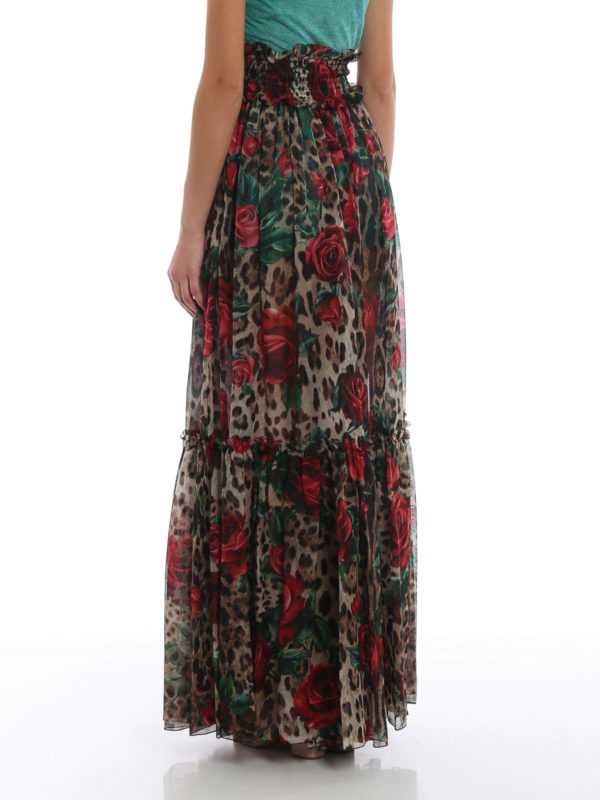 Gonna pantalone in seta con fantasia elegante - Laboratorio Capri -  Manecapri