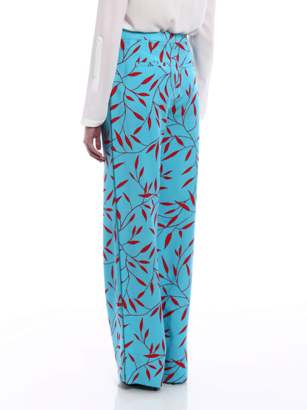 Printed silk wide leg trousers 