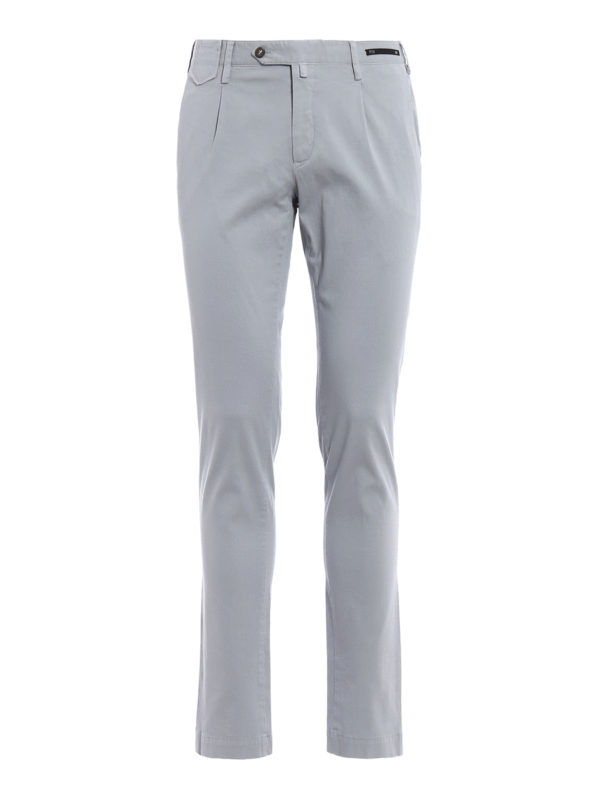 Tailored & Formal trousers Pt Torino - Super Slim Fit light grey chinos ...