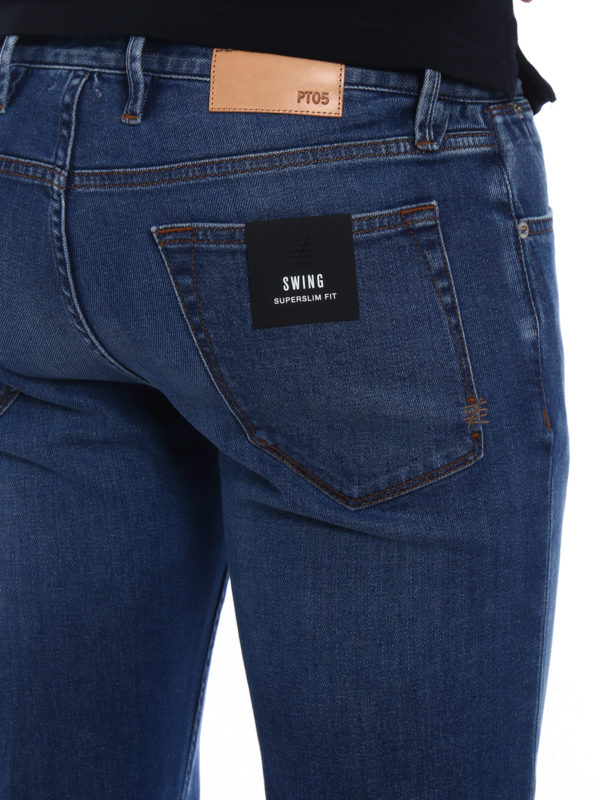 Straight leg jeans Pt Torino - Swing super slim fit denim jeans -  C6DJ25Z20MINTX04MD49