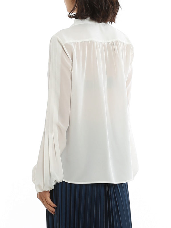 Puffed sleeve silk shirt shop online: SAINT LAURENT