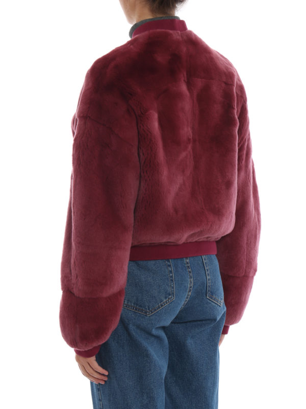 fur cropped bomber jacket 