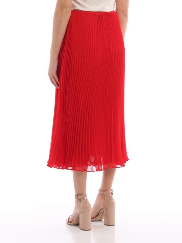 ralph lauren red pleated skirt