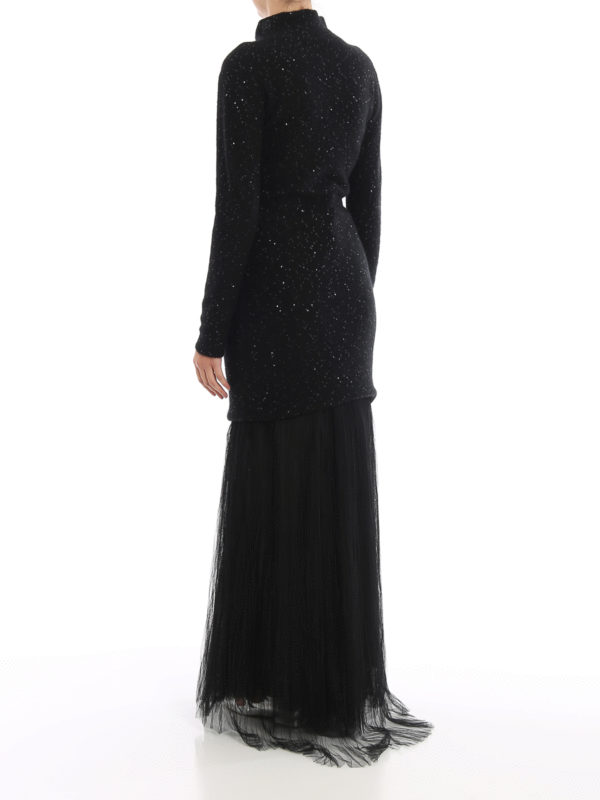 Removable tulle skirt wool dress shop online: FABIANA FILIPPI