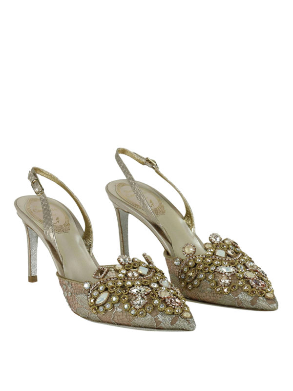Court shoes Rene Caovilla - Jewel lace slingback pumps - C09130075PA01V609