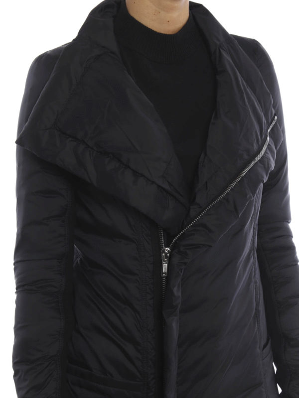 Asymmetric fastening padded coat 