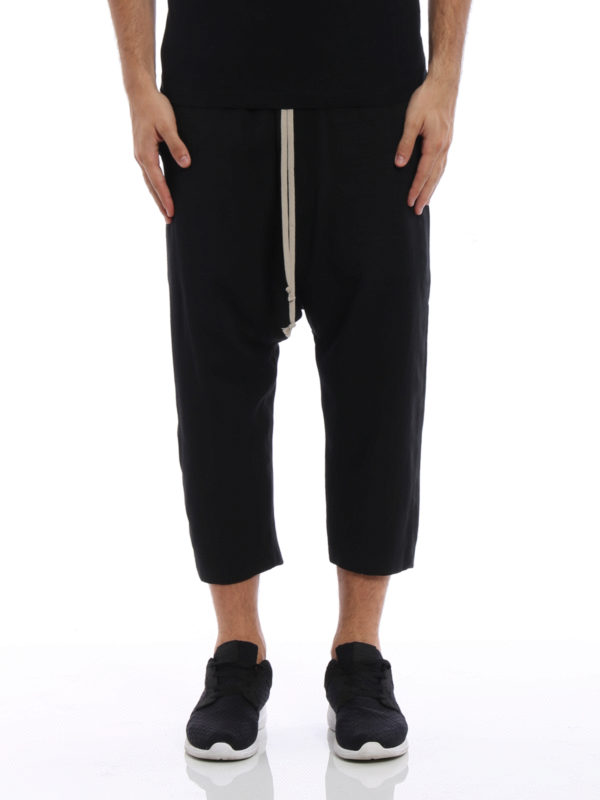 Casual trousers Rick Owens - Glitter cropped drawstring trousers -  RU17F8381SS09