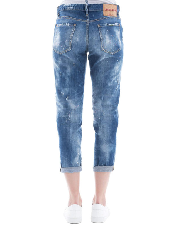 cropped denim jeans