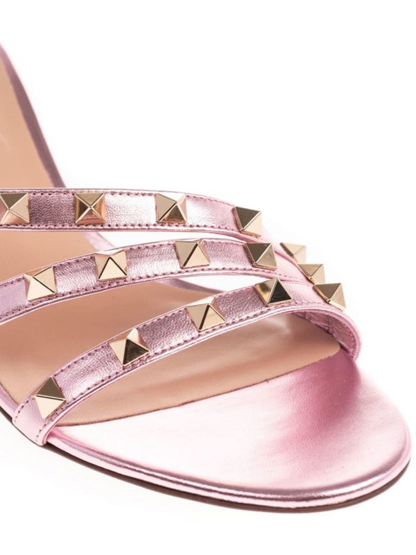 valentino pink rockstud slides