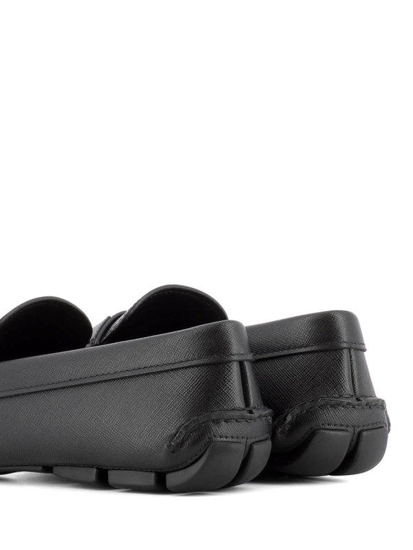 Saffiano leather driver loafers 