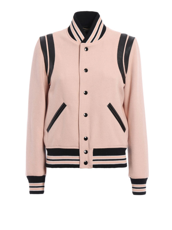 saint laurent pink bomber jacket