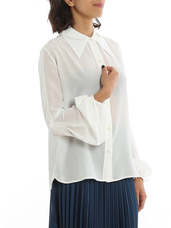 SAINT LAURENT buy online Puffed sleeve silk shirt