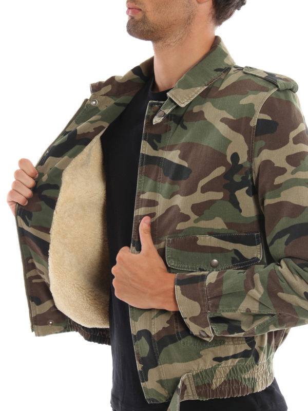 shearling camo jacket