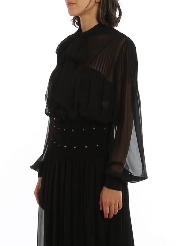 SAINT LAURENT buy online Silk dress with studded waist