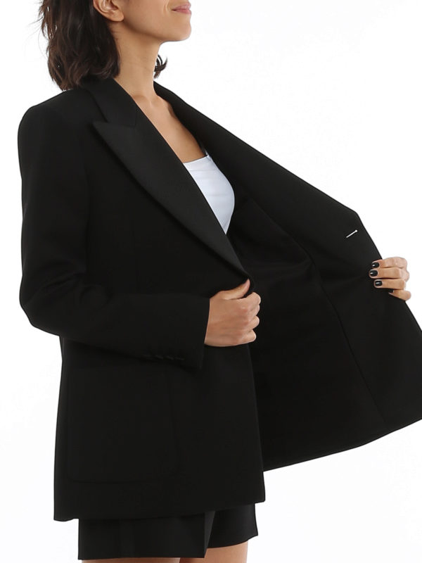 SAINT LAURENT buy online Wool blazer with matte satin lapels