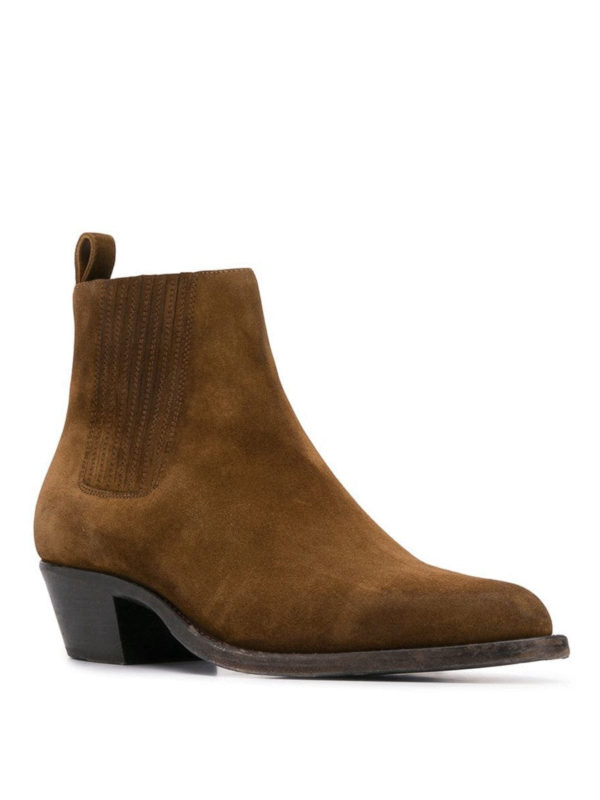 Ankle boots Saint Laurent - Dakota heeled suede ankle boots ...