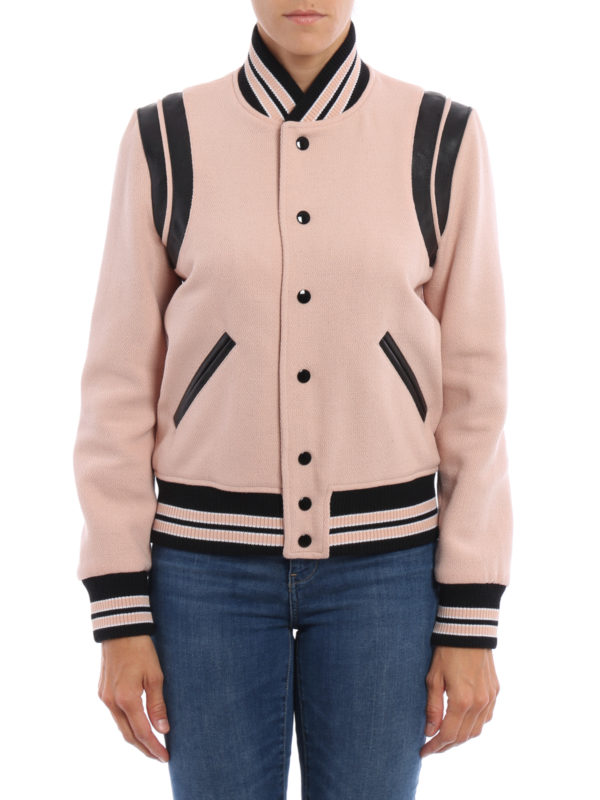 pink saint laurent teddy jacket