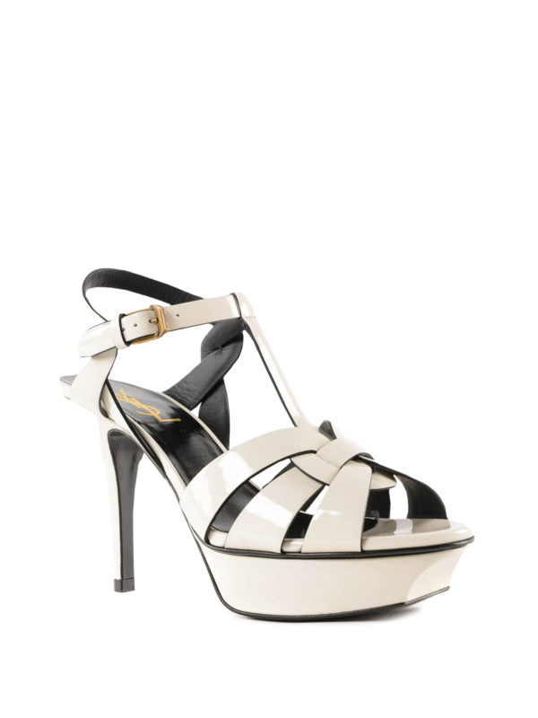 saint laurent tribute patent leather platform sandals